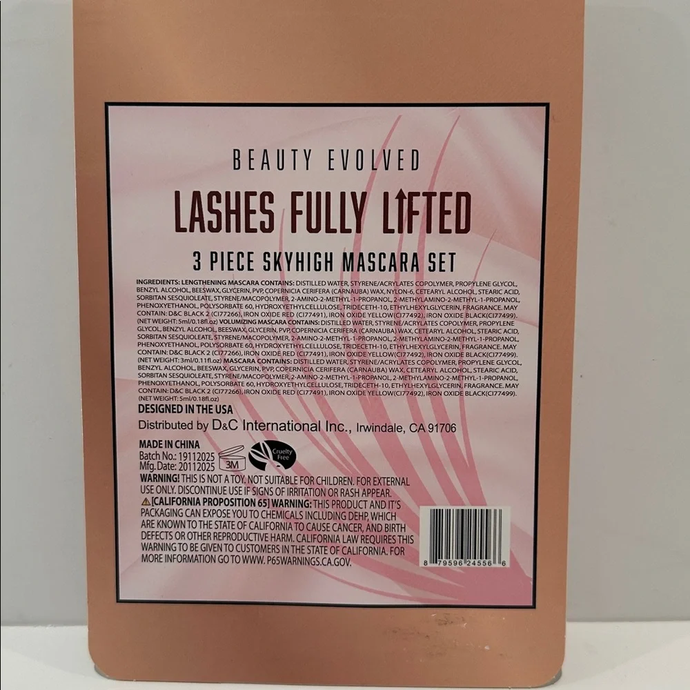 NWT Beauty Evolved Lashes Fully Lifted 3 Pc Skyhigh Mascara Set.